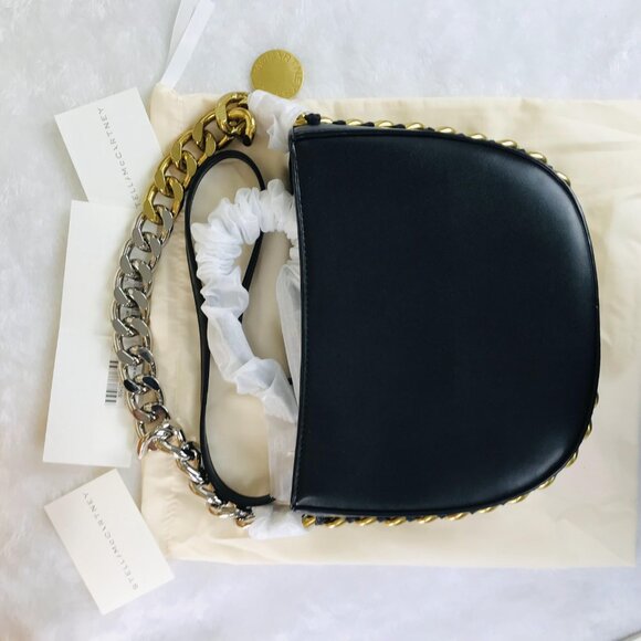 Stella McCartney Frayme Small Shoulder Crossbody Bag Black - Picture 3 of 5